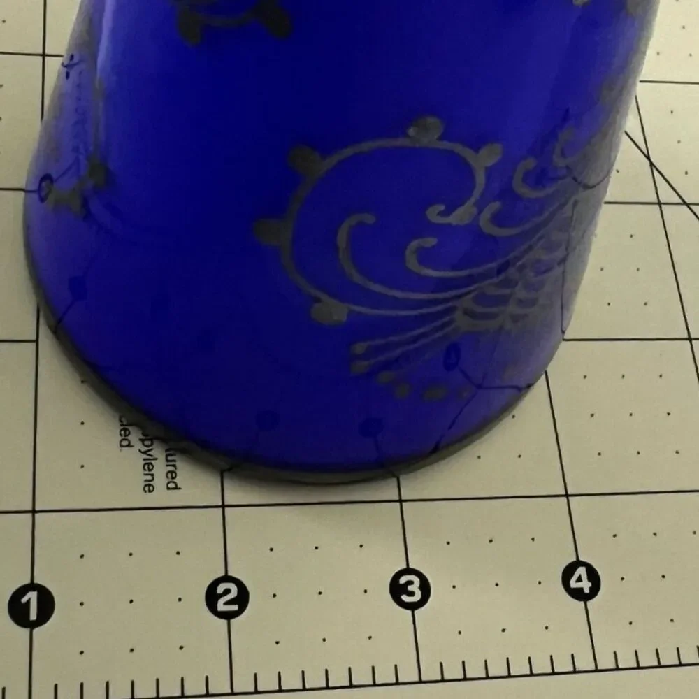 Vintage Cobalt Blue Glass Vase 12